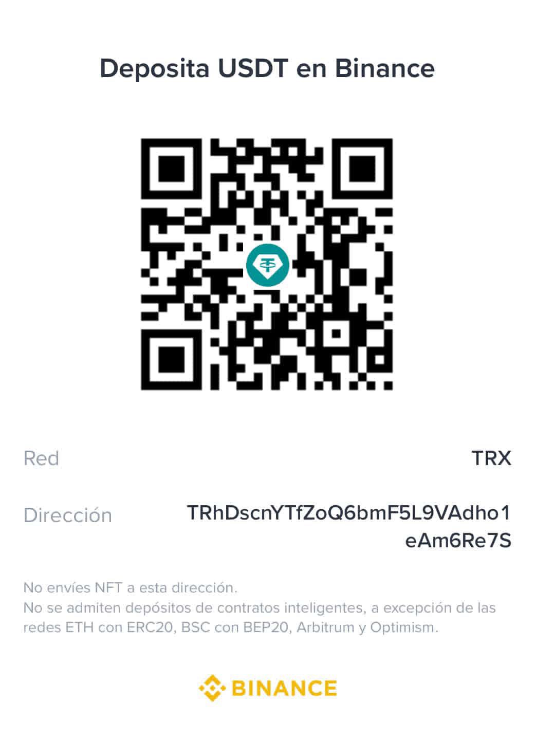 QR USDT Binance